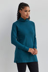 Women's Luxe 100% Organic Cotton High-Neck Tunic - Deep Teal
