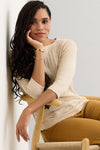 Women's Organic Cotton Cable Knit Boat Neck Sweater - Undyed