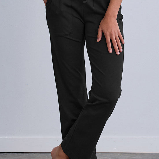 Women's 100% Organic Cotton Lounge Pants 31 in - Black