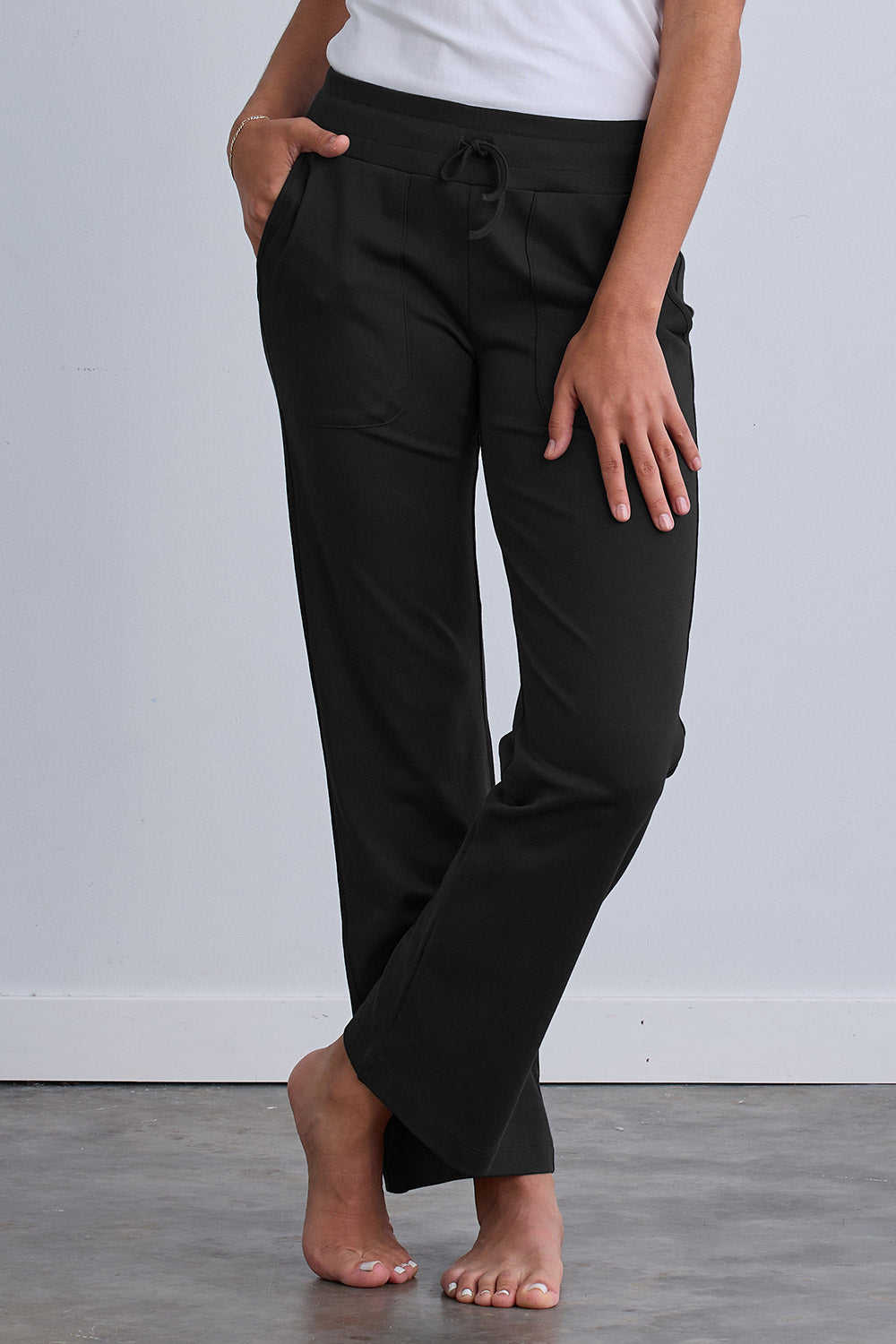 Women's 100% Organic Cotton Lounge Pants 31 in - Black
