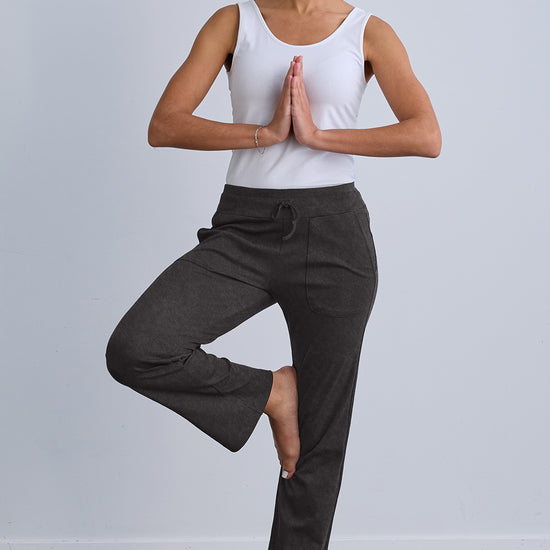 Women's Organic 100% Cotton Lounge Pants - Dark Charcoal Heather