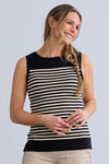 Women's Organic Cotton Sleeveless Sweater Shell - Undyed Black