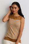 Women's Organic Cotton Sleeveless Sweater Shell - Undyed Camel