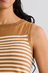 Women's Organic Cotton Sleeveless Sweater Shell - Undyed Camel