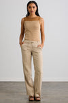Women's Organic Cotton Sleeveless Sweater Shell - Undyed Camel