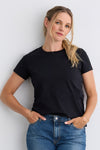 Women's Ultra 100% Organic Cotton Relaxed Crew Neck T-shirt - Black