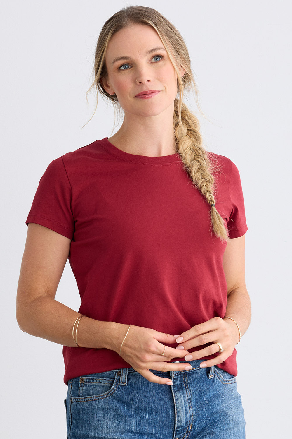 Women's Ultra 100% Organic Cotton Relaxed Crew Neck T-shirt - Bonfire