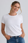 Women's Ultra 100% Organic Cotton Relaxed Crew Neck T-shirt - White
