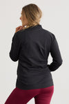 Women's Organic Cotton French Terry Full Zip Jacket - Black