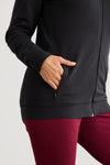 Women's Organic Cotton French Terry Full Zip Jacket - Black
