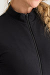 Women's Organic Cotton French Terry Full Zip Jacket - Black