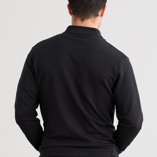 Men's Organic Cotton French Terry Full Zip Jacket - Black