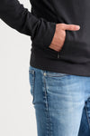 Men's Organic Cotton French Terry Full Zip Jacket - Black