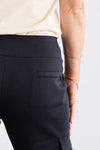 Women's Organic Cotton Double Knit Luxe Cargo Trousers - Black