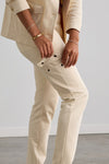 Women's Organic Cotton Double Knit Luxe Cargo Trousers - Undyed