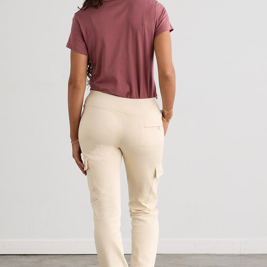 Women's Organic Cotton Double Knit Luxe Cargo Trousers - Undyed