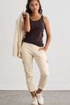 Women's Organic Cotton Double Knit Luxe Cargo Trousers - Undyed