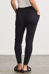 Women's Organic Blend Ribbed Leggings with Pockets - Black