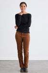 Women's Luxe 100% Organic Cotton Boat Neck Long Sleeve Tee - Black