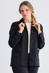 Women's Organic Cotton Double Knit Luxe Shirt Jacket - Black