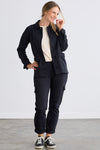 Women's Organic Cotton Double Knit Luxe Shirt Jacket - Black