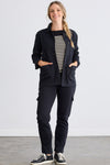 Women's Organic Cotton Double Knit Luxe Shirt Jacket - Black