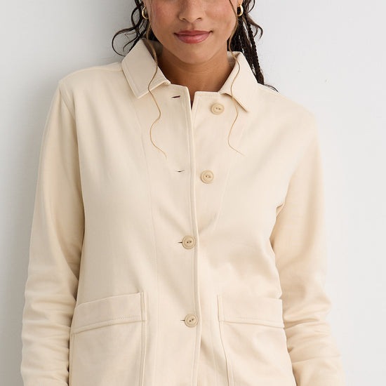 Women's Organic Cotton Double Knit Luxe Shirt Jacket - Undyed