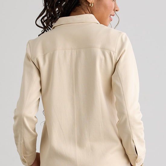 Women's Organic Cotton Double Knit Luxe Shirt Jacket - Undyed