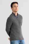 Men's Baby Alpaca Quarter Zip Pullover Sweater - Grey