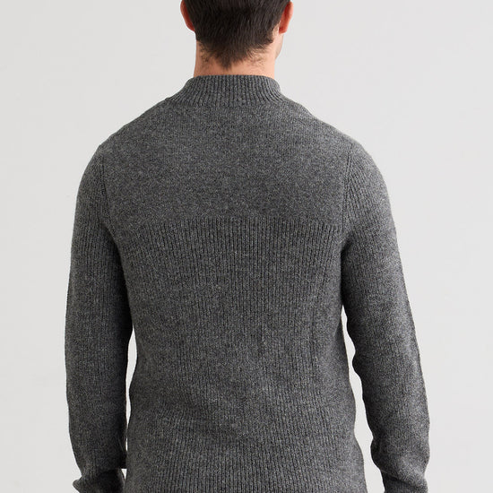 Men's Baby Alpaca Quarter Zip Pullover Sweater - Grey