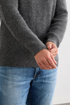 Men's Baby Alpaca Quarter Zip Pullover Sweater - Grey