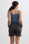 Women's 100% Organic Cotton Lounge Shorts - 7" Inseam - Dark Charcoal Heather