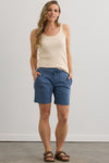 Women's 100% Organic Cotton Lounge Shorts - 7" Inseam - Storm Blue
