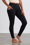 Women's Organic All Cotton Leggings with Pockets (Updated) - Black