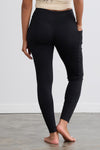 Women's Organic All Cotton Leggings with Pockets (Updated) - Black