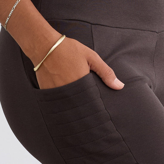 Women's Organic All Cotton Leggings with Pockets (Updated) - Dark Chocolate