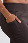 Women's Organic All Cotton Leggings with Pockets (Updated) - Dark Chocolate