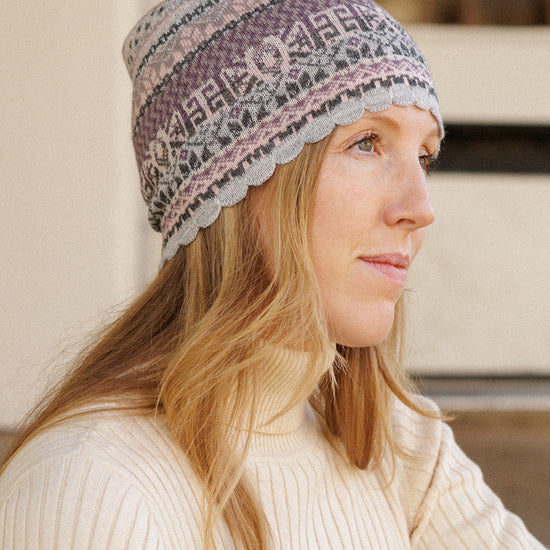 Highlands Pattern Alpaca Blend Hat - Grey