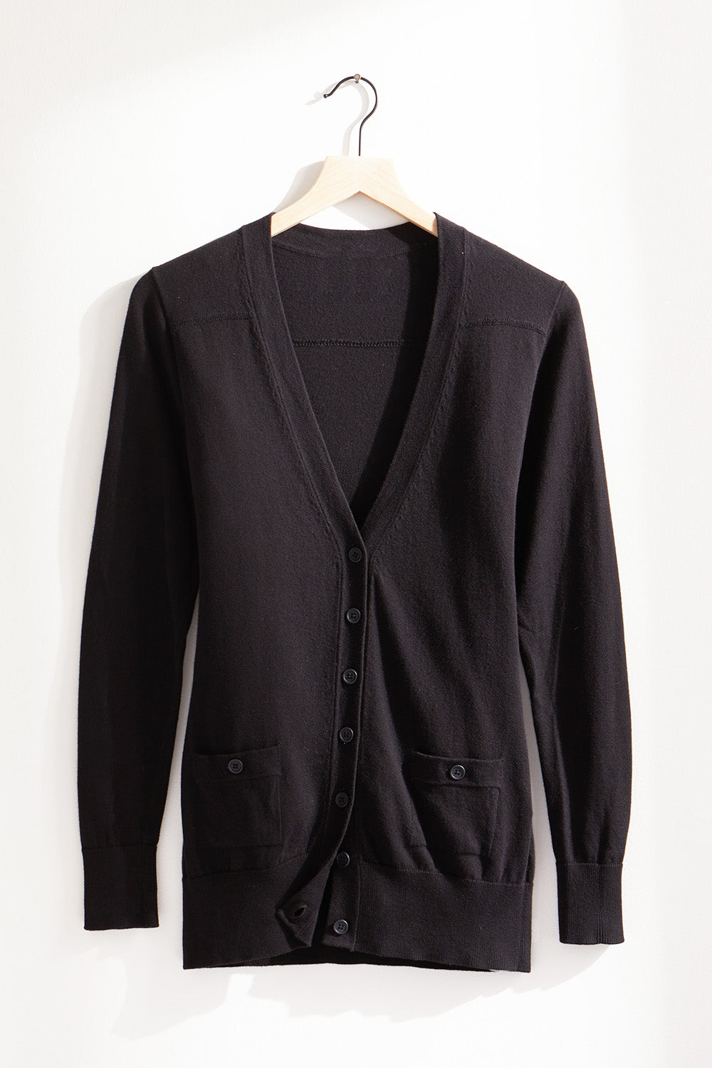 Women's Organic Boyfriend Cardigan Sweater - Black