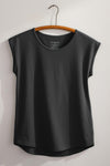 Women's Organic Cotton Cap Sleeve Easy Tee - Black