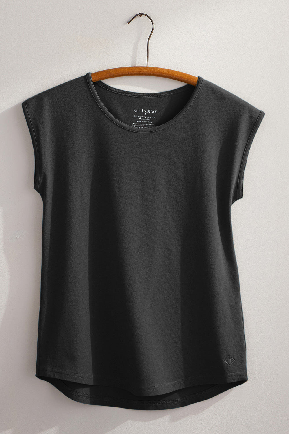 Women's Organic Cotton Cap Sleeve Easy Tee - Black