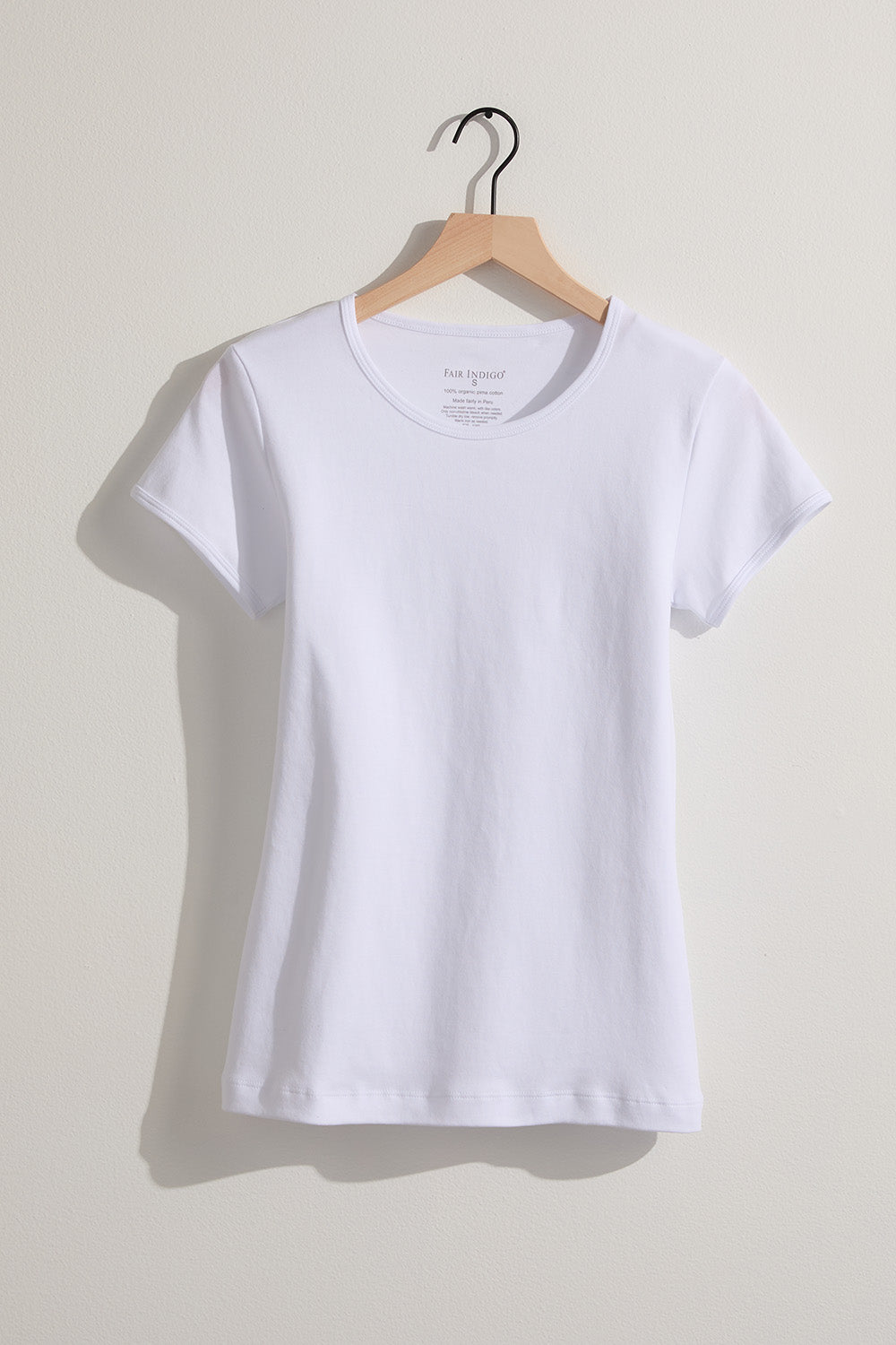 Women's Luxe 100% Organic Cotton Jewel Neck Tee - White