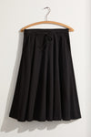 Women's 100% Organic Cotton Midi Skirt with Pockets - Black