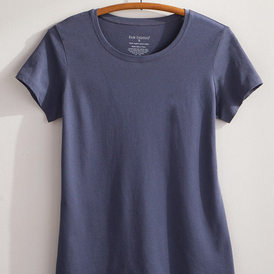 Women's 100% Organic Cotton Relaxed Crew Neck T-shirt - Slate