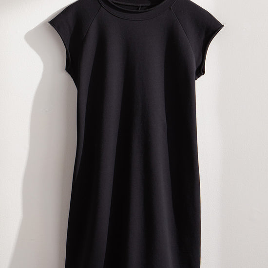 Women's Organic Minimalist French Terry Dress - Black