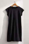 Women's Organic Minimalist French Terry Dress - Black