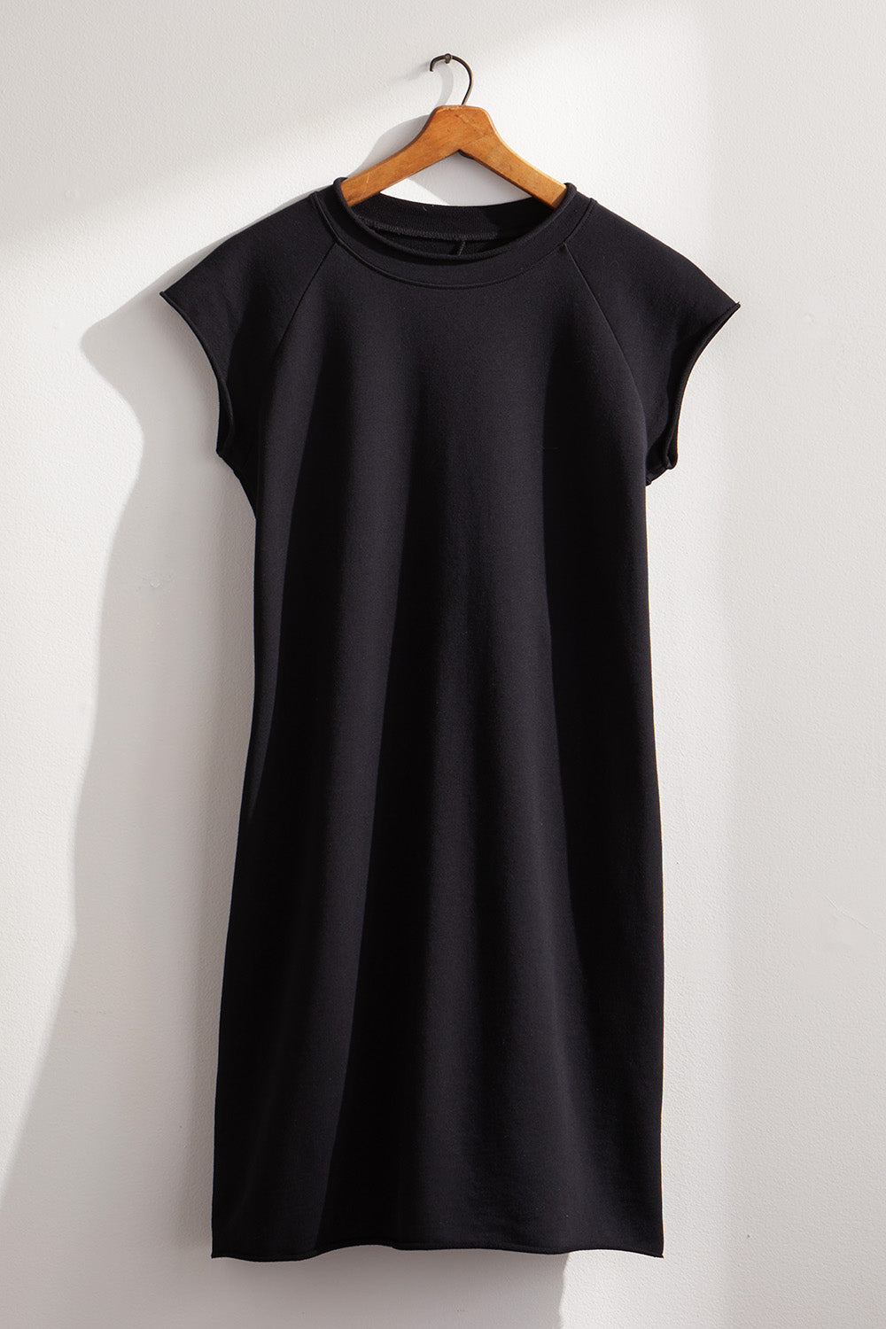 Women's Organic Minimalist French Terry Dress - Black