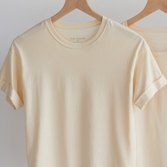 Women's Organic 100% Cotton Relaxed Crop T-shirt - Undyed