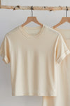 Women's Organic 100% Cotton Relaxed Crop T-shirt - Undyed