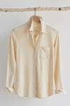 Women's 100% Organic Cotton Knit Button Down Shirt - Undyed